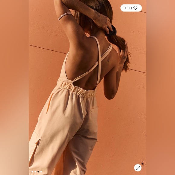 Peach Overalls with Adjustable Straps fe movemens by Free people - Picture 8 of 8